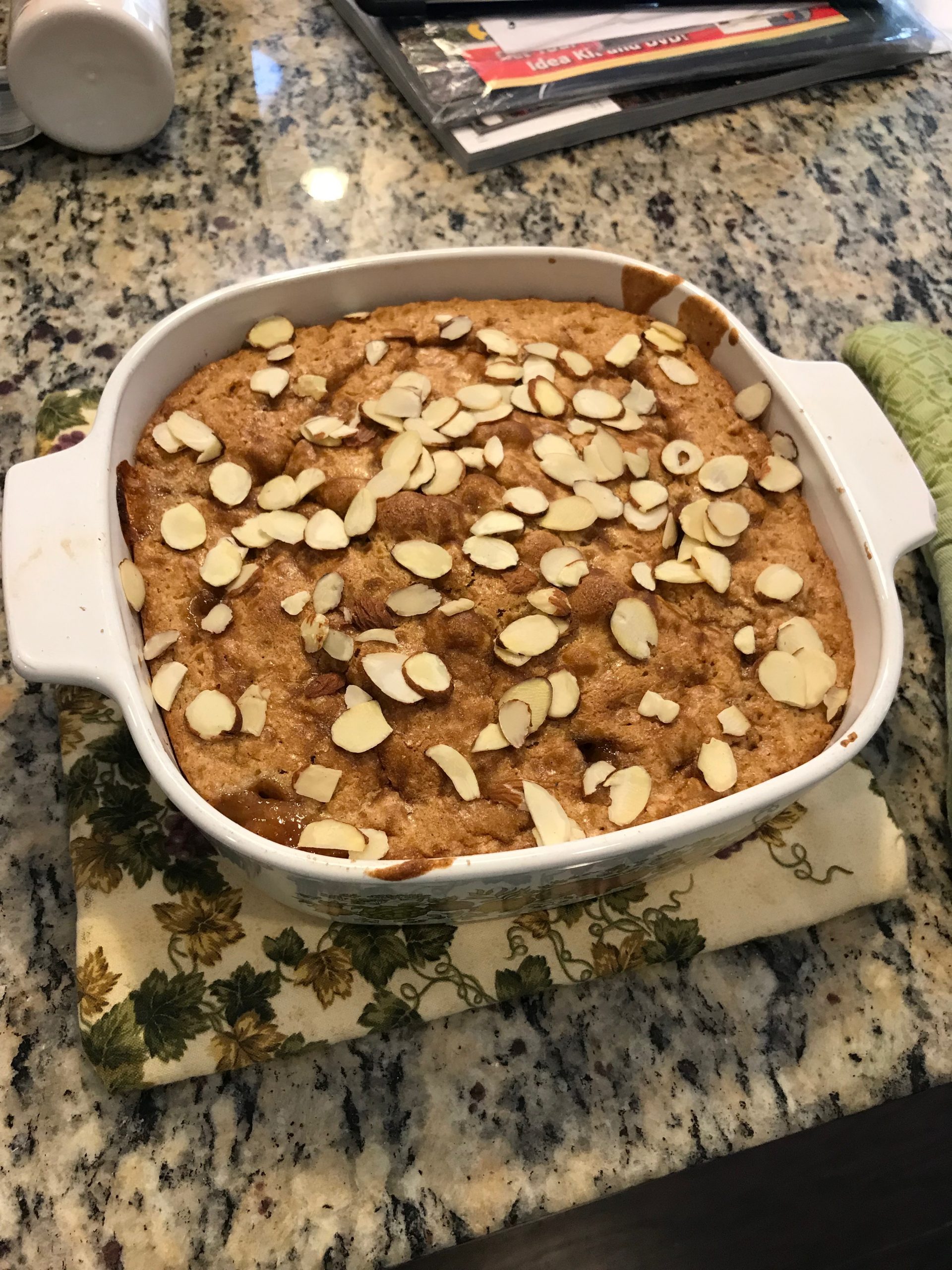 The finished Almond Peach Cobbler, taken by Allspice Photography, LLC.