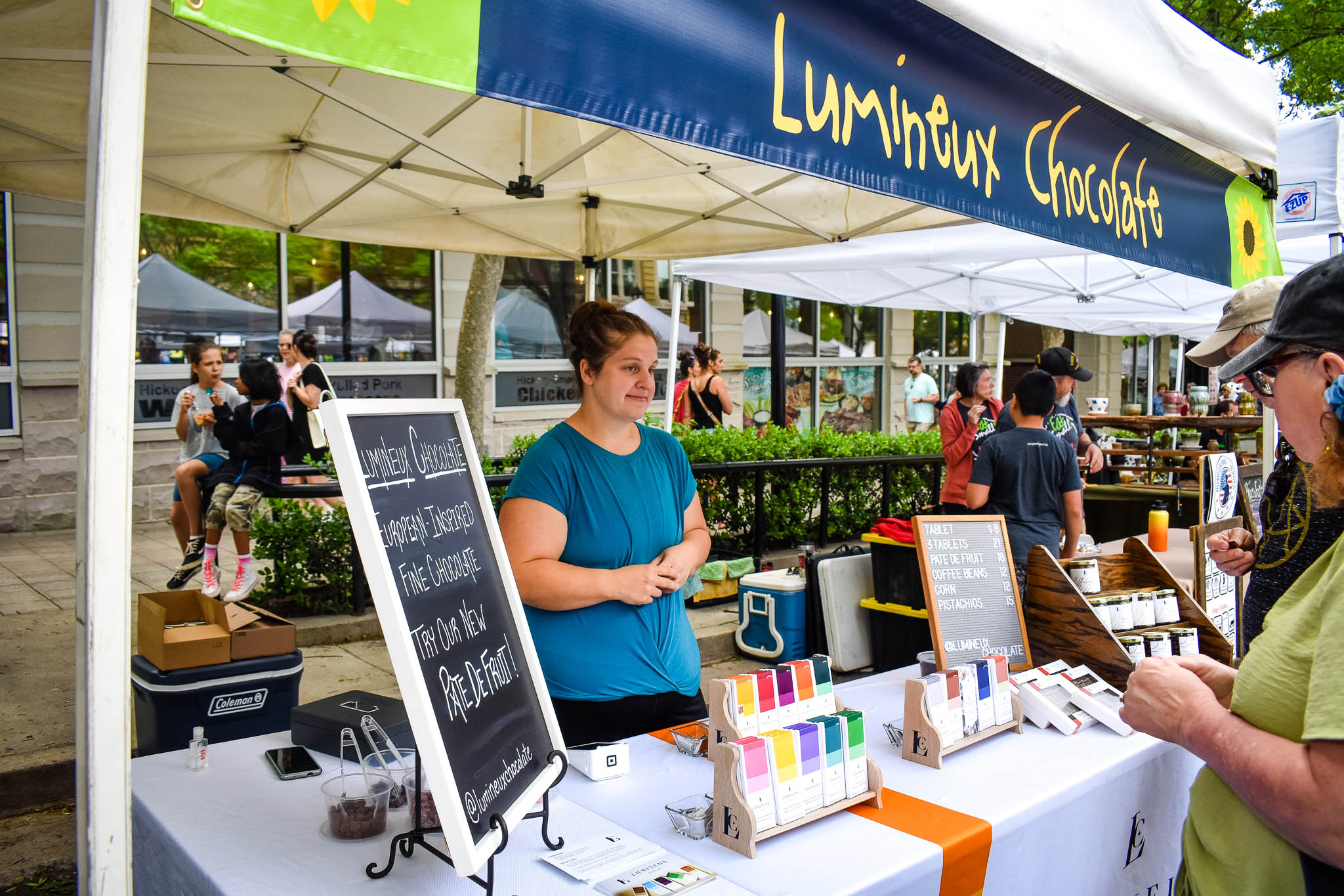 Lumineux Chocolate at the TD Saturday Market in downtown Greenville, SC. Taken by Allspice Photography, LLC.