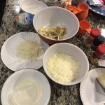 Prepping all the ingredients for the spinach artichoke dip, taken by Allspice Photography, LLC.