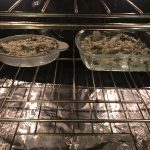 Baking the dip in the oven, taken by Allspice Photography, LLC.