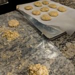 Making the dough for the Guava shortbread sandwich cookies.