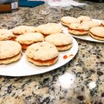 Once the shortbread cookies were baked, we placed the guava jam in the middle, then another cookie, and viola!