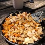 Finishing the dish off with the chicken and a soft, wine-rind goat cheese gave it the creamy tang it needed!
