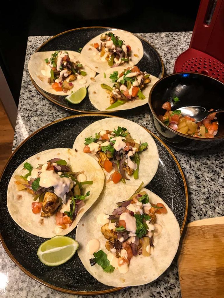Charred Chicken Pineapple Tacos