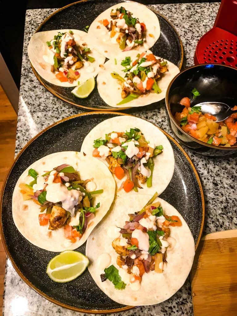 Charred Chicken Pineapple Tacos