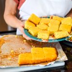 The perfect little morsels of Copycat Sonny's BBQ cornbread, taken by Allspice Photography, LLC.