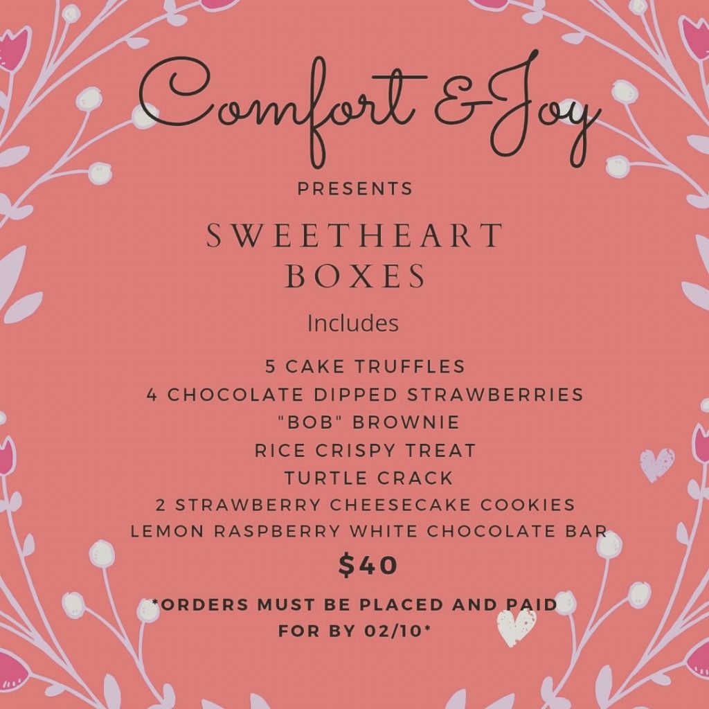 Valentine's Day menu from Comfort & Joy.