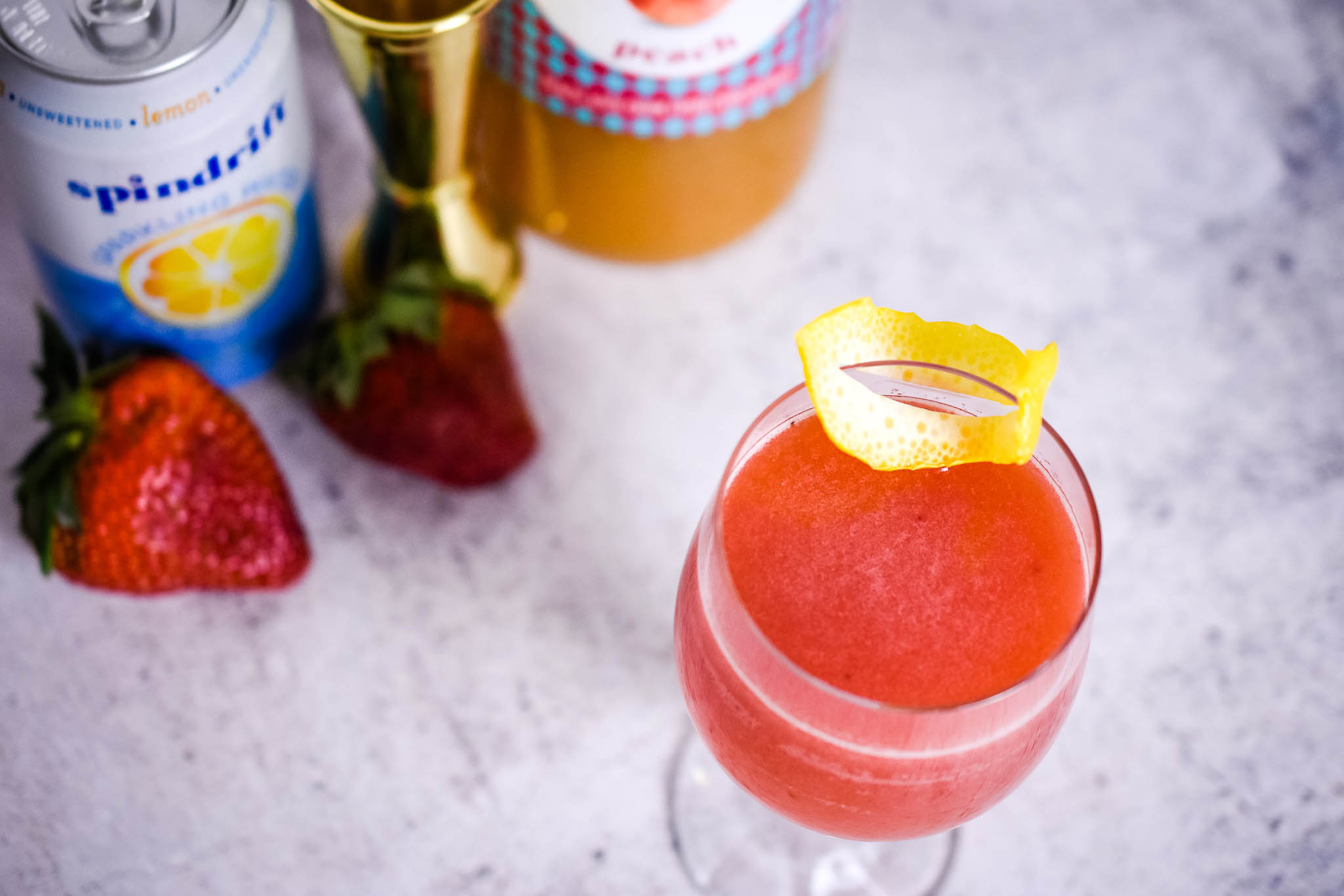 The finished mocktail, created for the Moms on the Move Podcast in Greenville, SC. Taken by Allspice Photography, LLC.