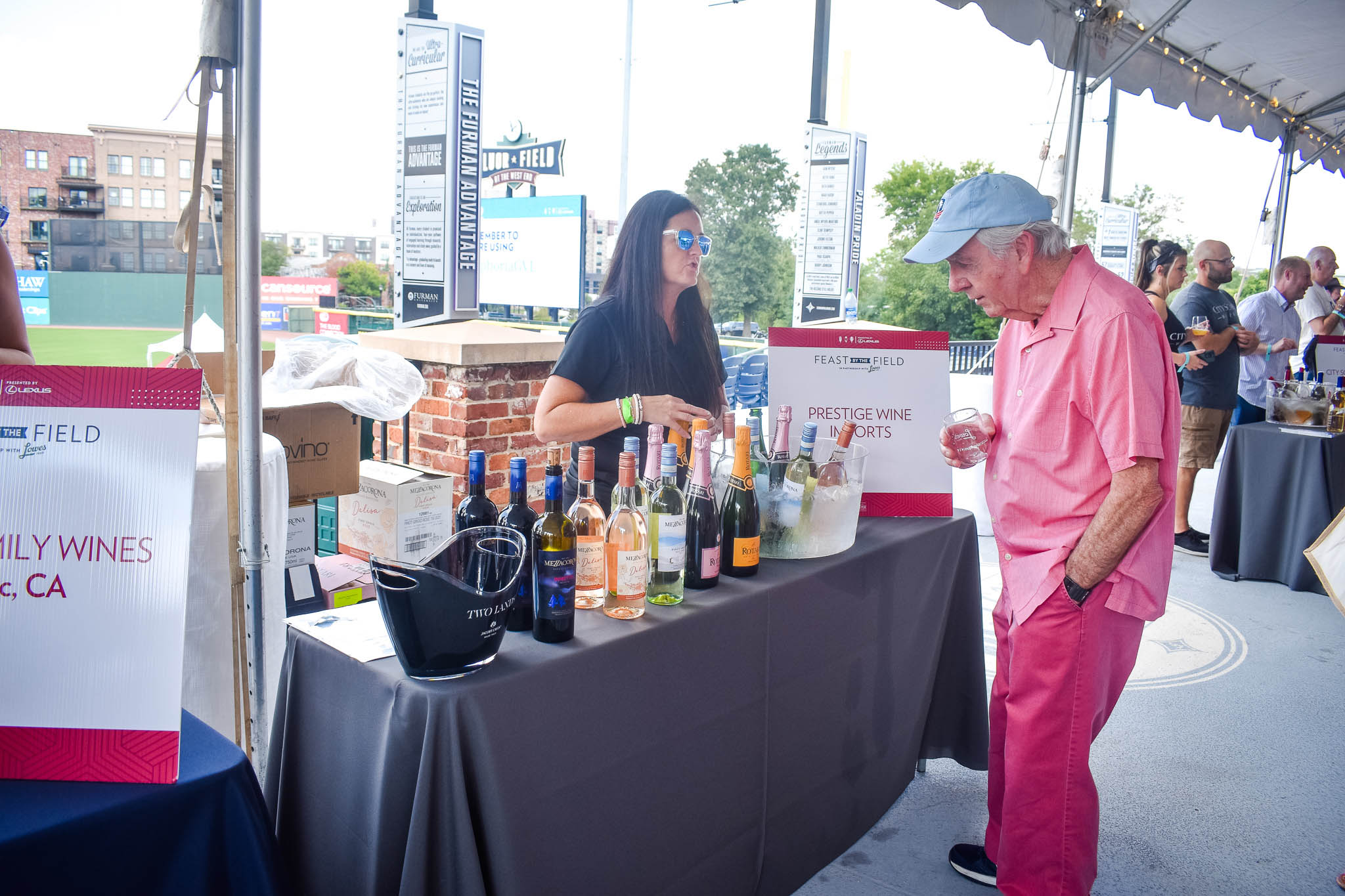 Prestige Wine Imports in the Wine Club section of Feast by the Field in downtown Greenville, SC.