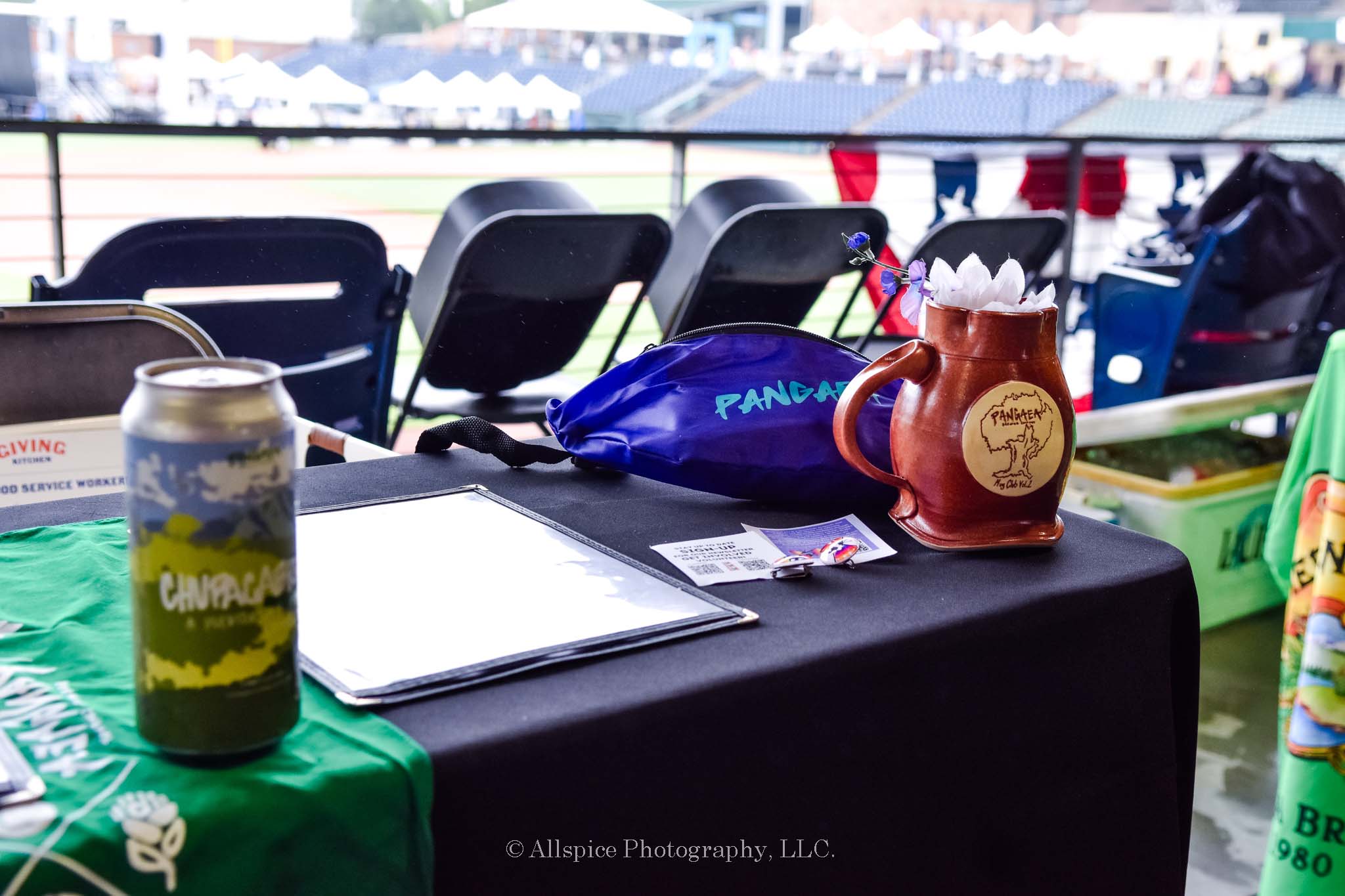 Pangea Brewing Company mugs and beer from Beer Central at Feast by the Field Day 2, taken by Allspice Photography, LLC.