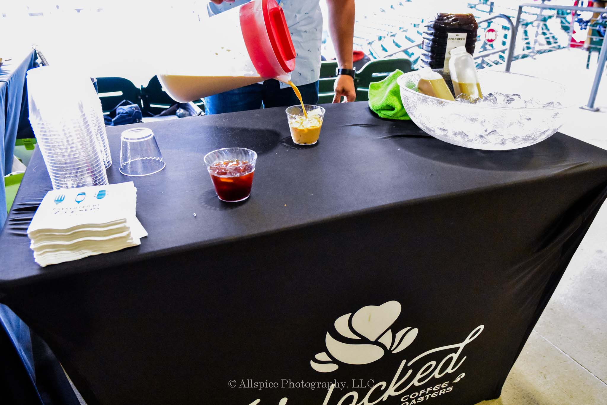 Unlocked Cold brew coffee and Horchata cold brew coffee at Feast by the Field, taken by Allspice Photography, LLC.