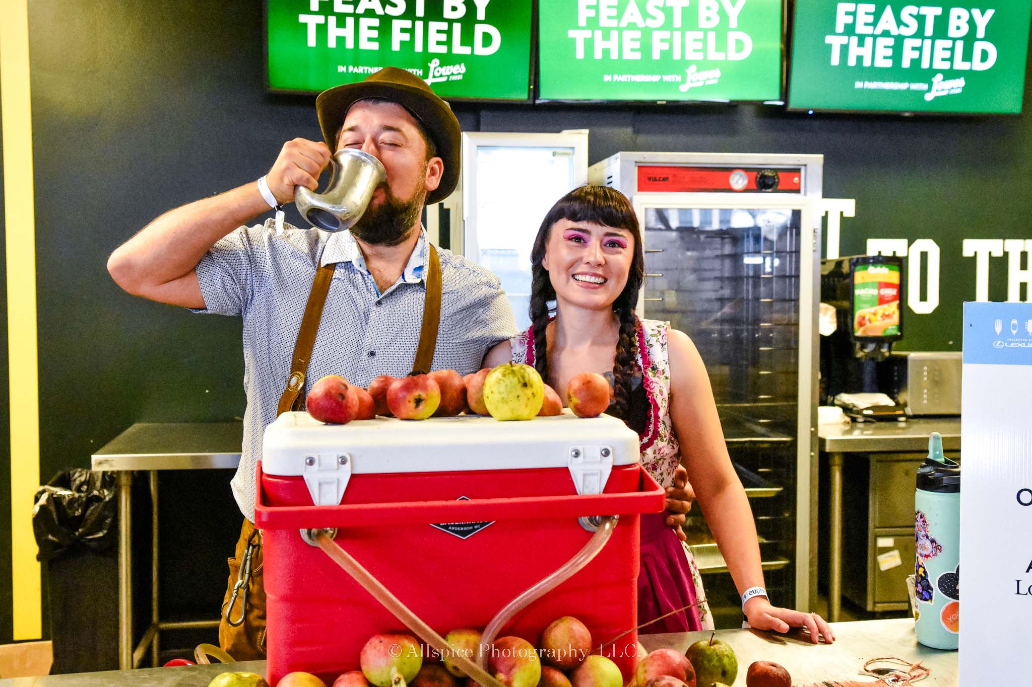 Casey and David from Carolina Baurenhaus enjoying Feast by the Field, taken by Allspice Photography, LLC.