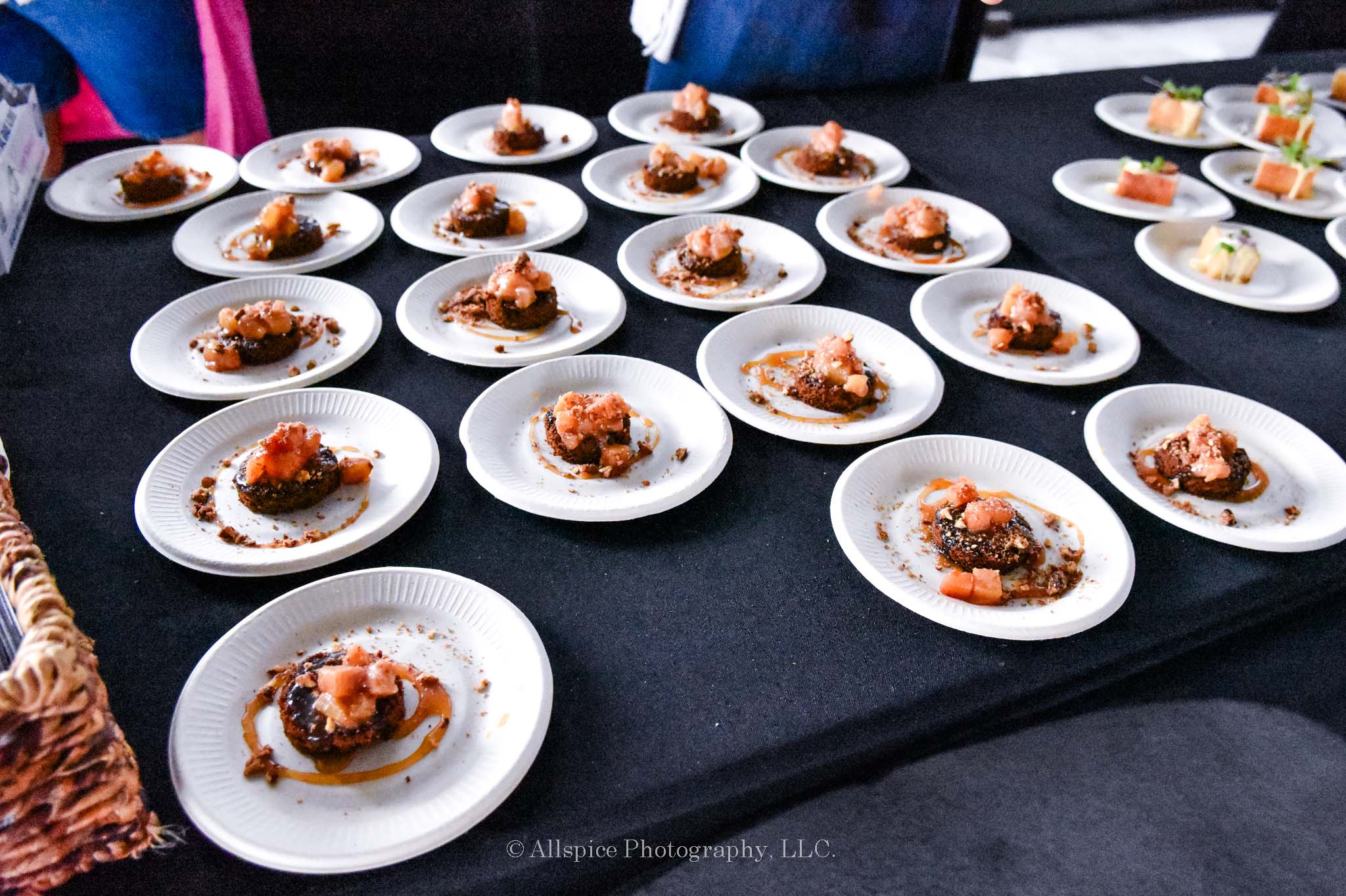 Tiny Lou’s- ginger spice cake with poached pears and crumbled pecans (removed caramel sauce to make dairy-free for me). Feast by the Field, taken by Allspice Photography, LLC.