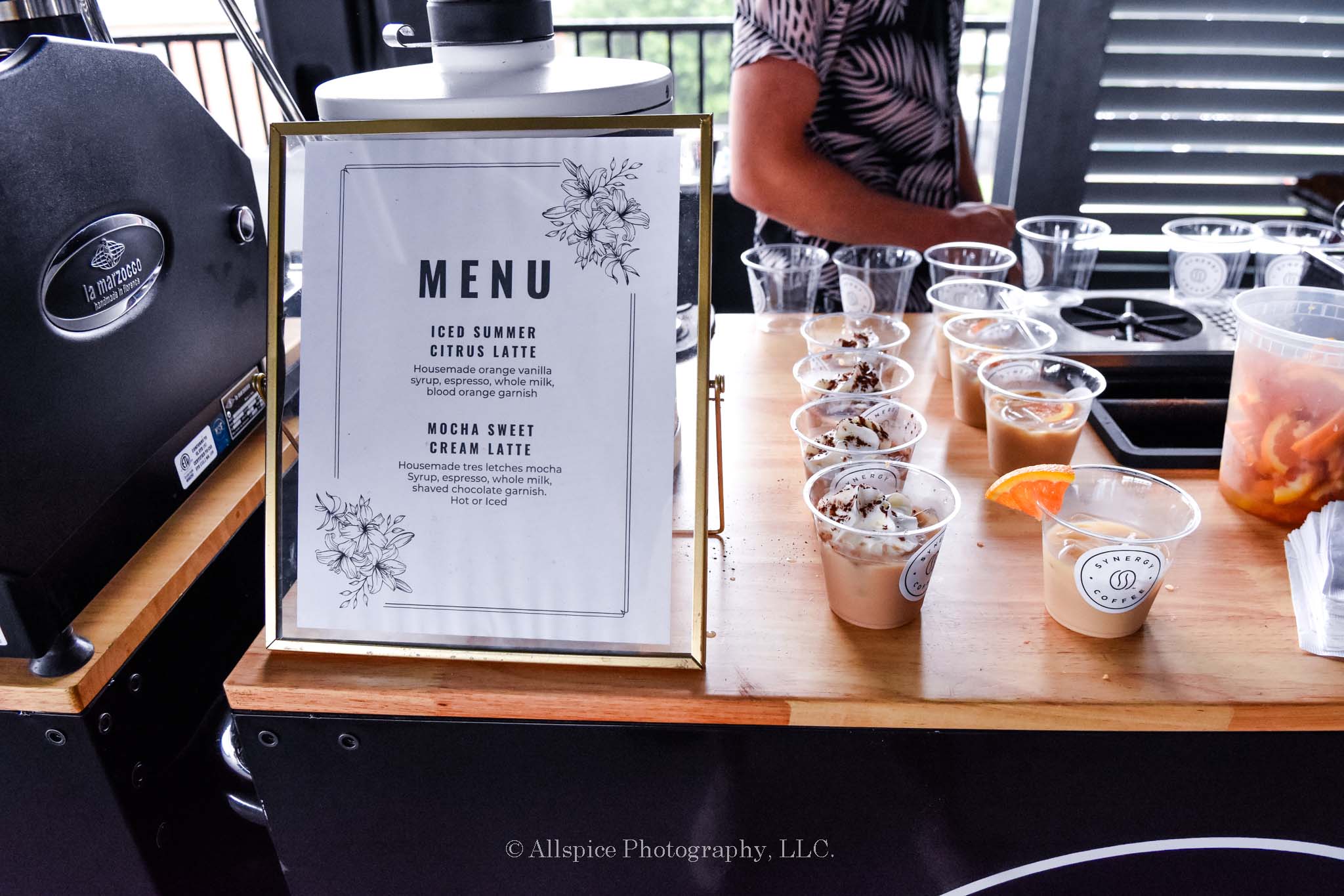 Synergy coffee menu from Feast by the Field, taken by Allspice Photography, LLC.