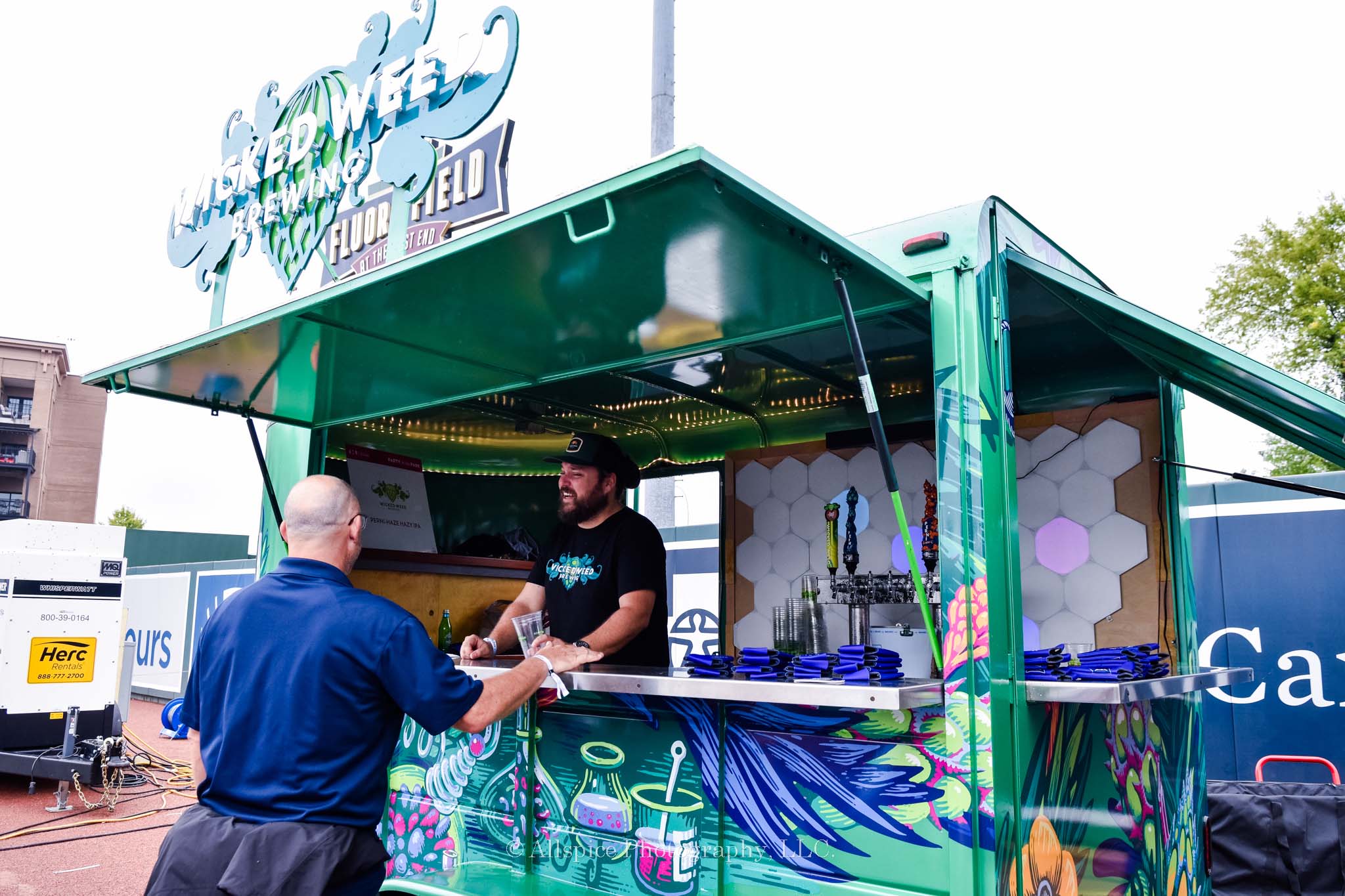 The Wicked Weed Brewing trailer from the infield at Euphoria Greenville's Feast by the Field event, taken by Allspice Photography, LLC.