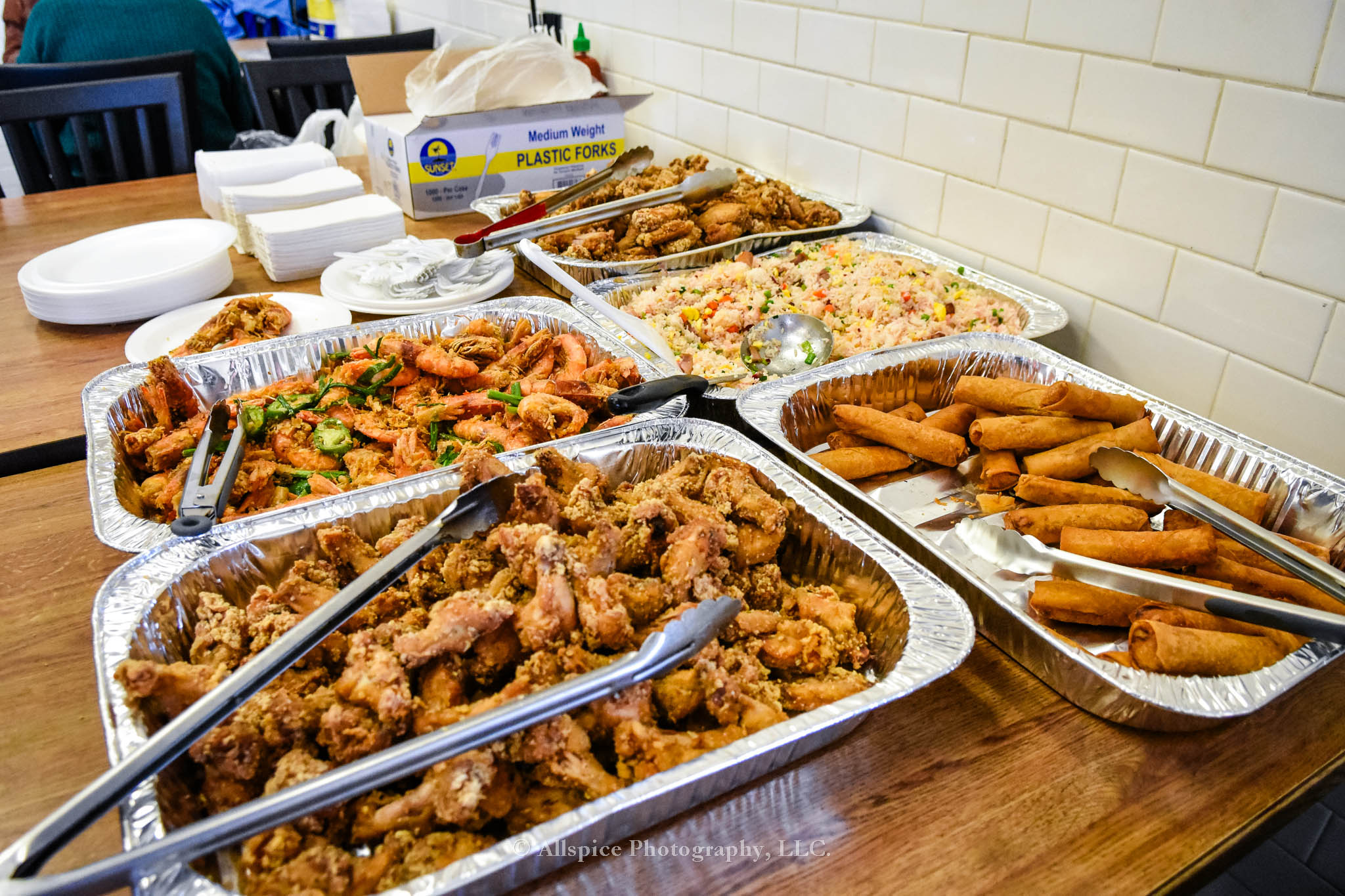 Samples of food from the grand opening of Pho Luck! Restaurant in Wellford, SC, taken by Allspice Photography, LLC.