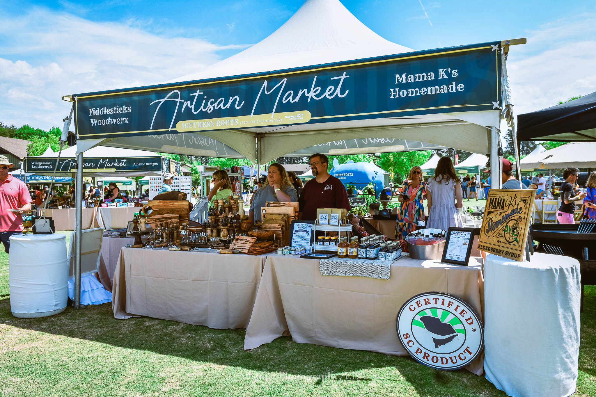 Fiddlesticks Woodwerx and Mama K's Homemade from the Artisan Market at Southern Roots Reunion in Travelers Rest, SC, taken by Allspice Photography, LLC.