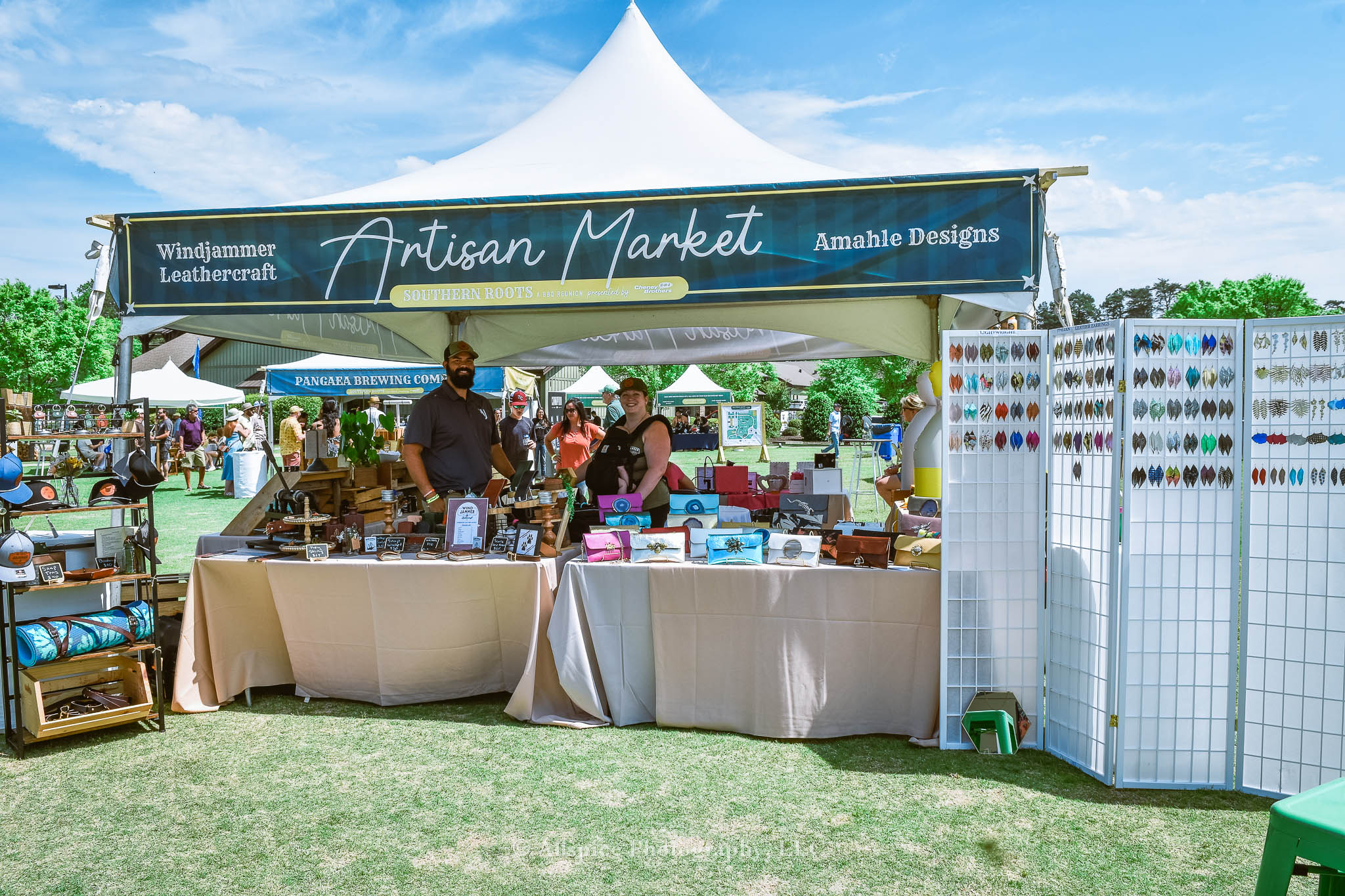 Windjammer Leathercraft and Amahle Designs from the Artisan Market at Southern Roots Reunion in Travelers Rest, SC, taken by Allspice Photography, LLC.