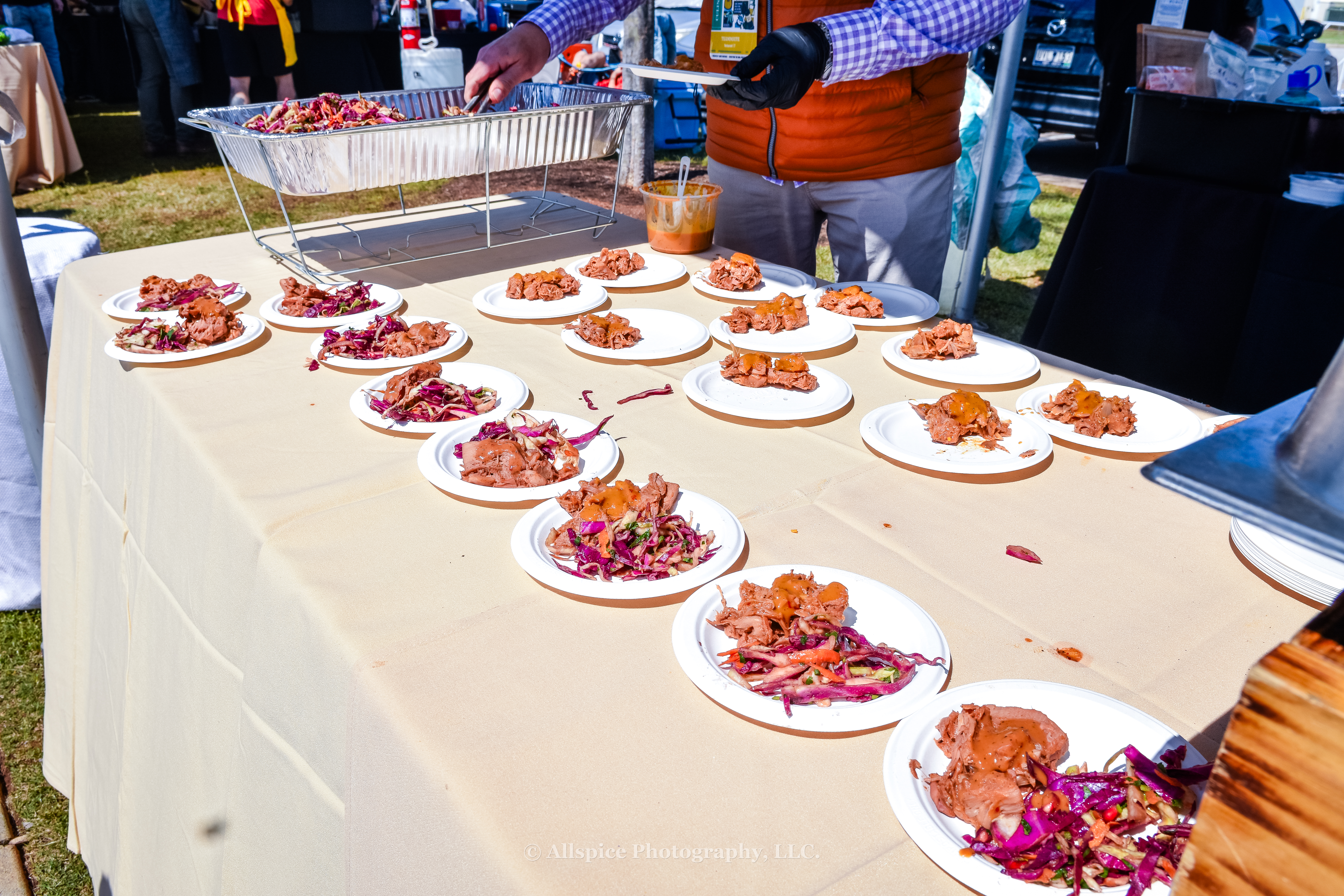 Smoked Jackfruit with Pomegranate Slaw from Henry's Smokehouse and Restaurant 17 at Southern Roots Reunion in Travelers Rest, SC. Photo by Allspice Photography, LLC.