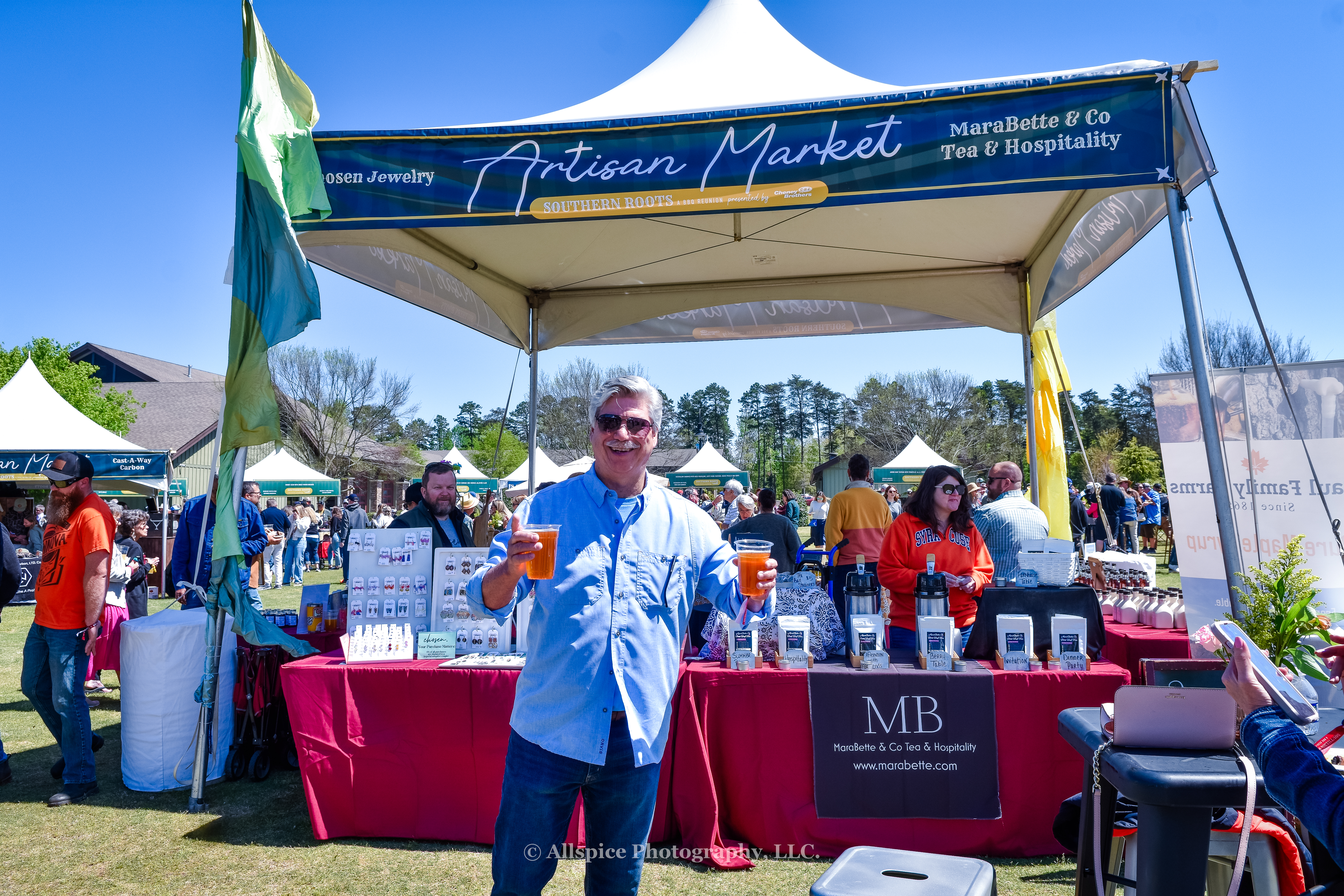 Happy festival goer near the Artisan Market at Southern Roots Reunion in Travelers Rest, SC. Photo by Allspice Photography, LLC.