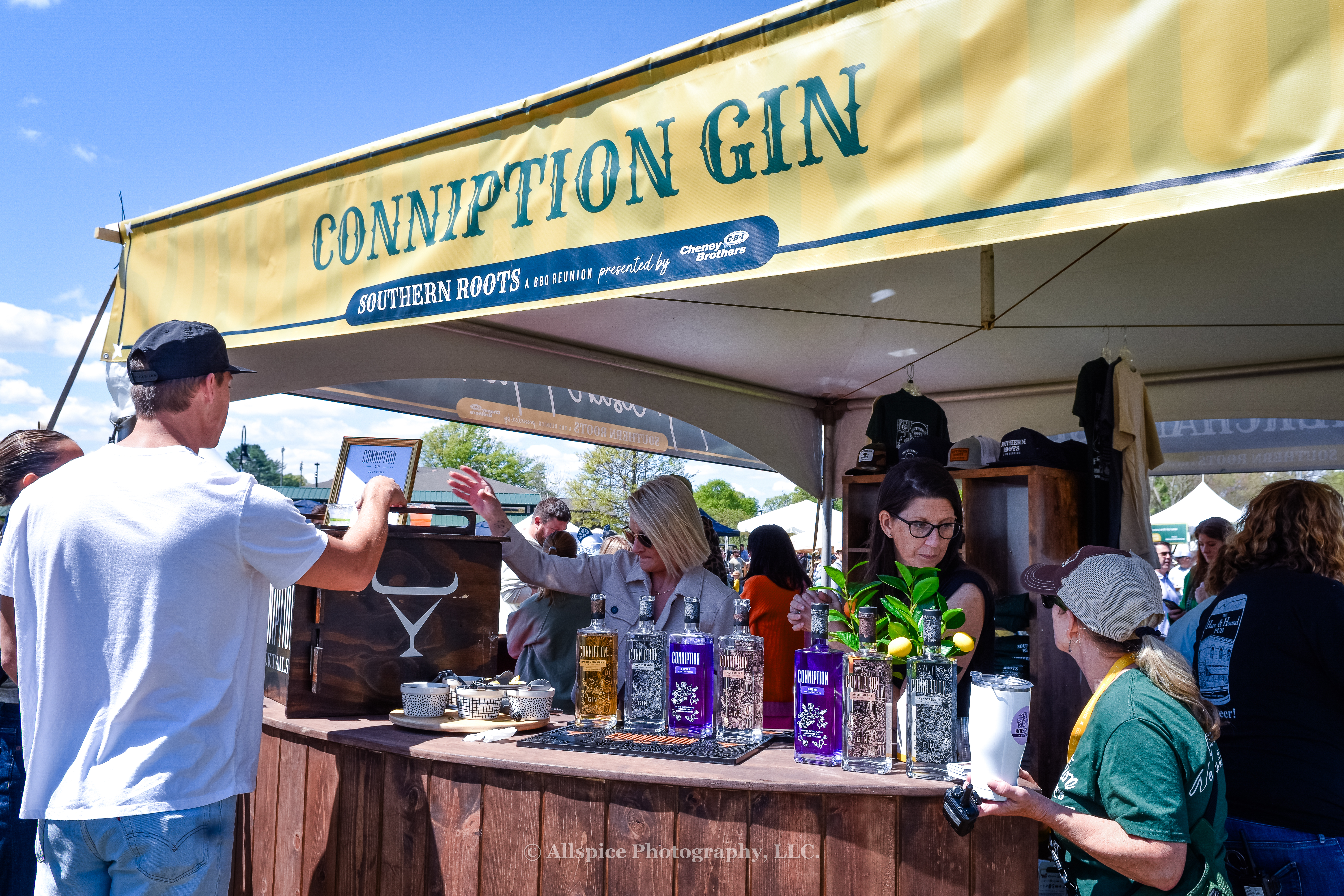 Conniption Gin booth at Southern Roots Reunion in Travelers Rest, SC. Photo by Allspice Photography, LLC.
