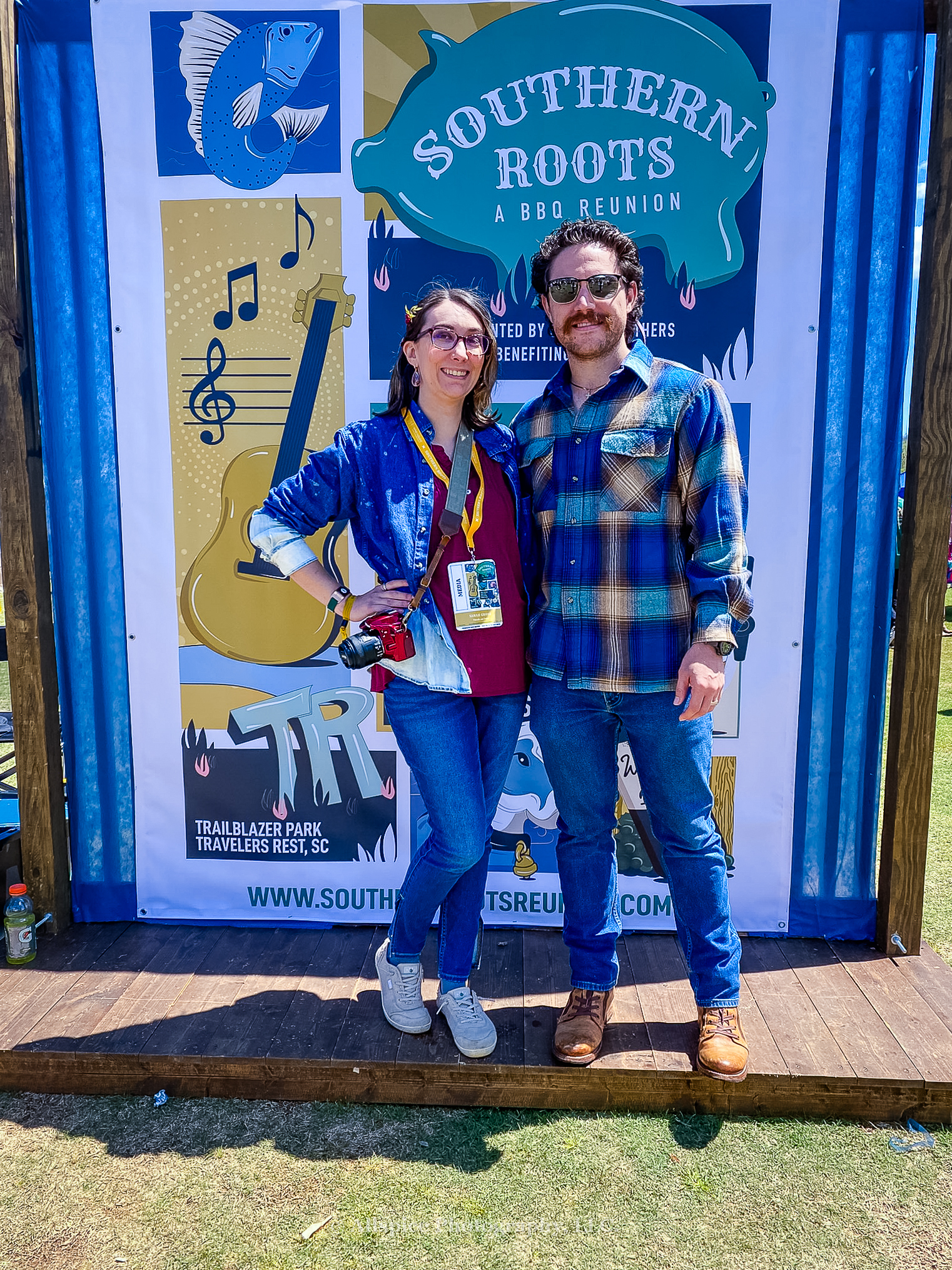 Jamie and I (and Baby Bean) from the Southern Roots Reunion in Travelers Rest, SC. Photo by Allspice Photography, LLC.